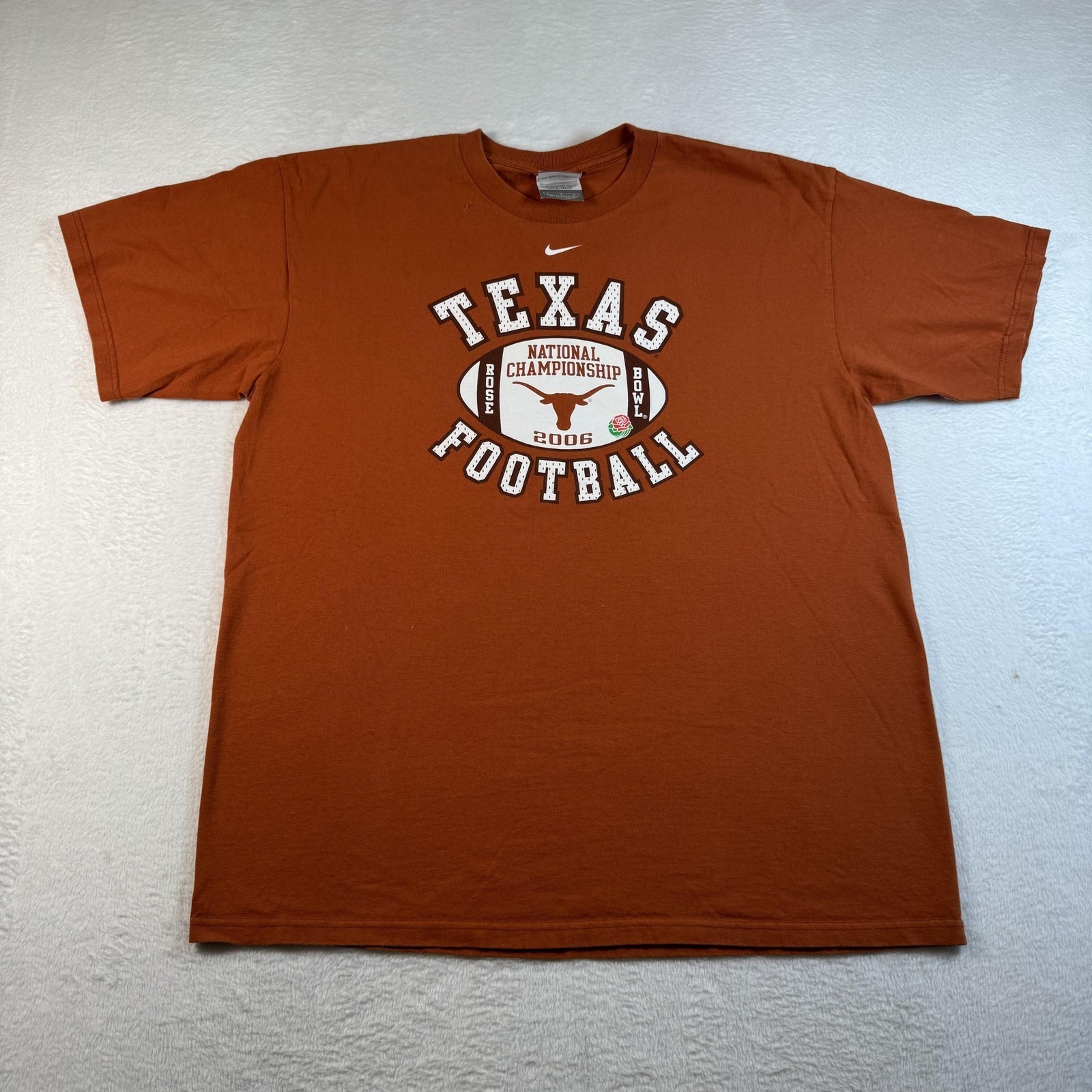 Texas Longhorns Shirt Mens Large Orange Ncaa Football Nike 2006 Rose Bowl Champs